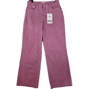 RFM ~Woman Size 13/31~ French Rose High Rise Garment Dye Wide Leg Jeans NWT.